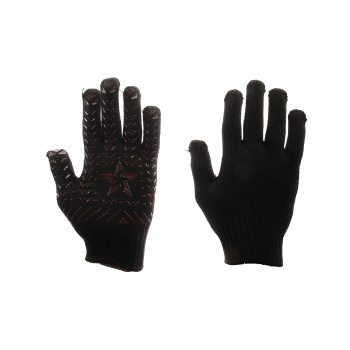 Перчатки ХБ с ПВХ рис 7кл (5 нити) 90гр черн/желт, оверлок (арт.562) Doloni/Ladoni 10/200