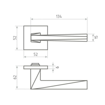 Ручка раздельная НОРА-М Slim 133К, хром