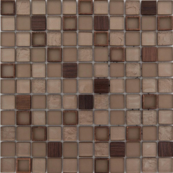 Мозаика 30х30 см Гранит Холл Metal Cream, 0.09 м², стекло, коричневый