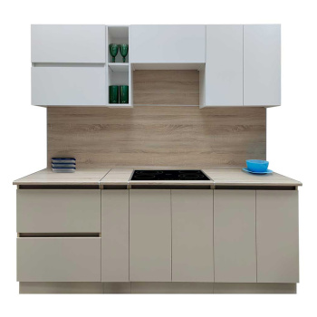 Шкаф напольный 600х850х600 мм BROZEX-WOOD Melissa, с двумя ящиками, светло-бежевый