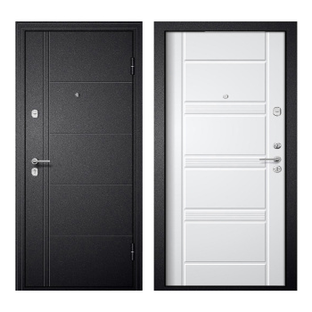 Дверь входная Двери Гуд М-1 GOODMAN, 860х2050х60 мм, правая, черный шелк/лиственница беленая