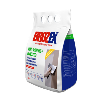 Шпаклевка полимерная BROZEX KR Финиш+ WR 650, 4 кг