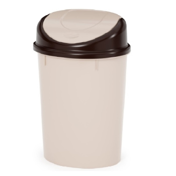 Контейнер д/мусора пластм. с "плавающей" крышкой  8л овальный Бежевый М1550 (ЗПИ "Альтернатива")*1/5
