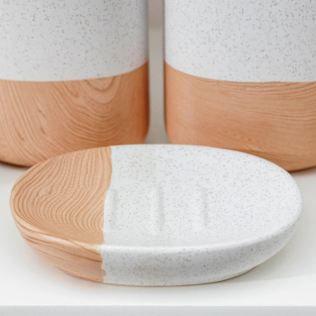 Набор для ванной Микаса 4 предмета (мыльница. дозатор для мыла, 2 стакана), цвет белый  6851683