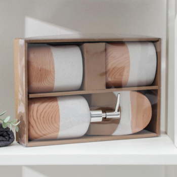 Набор для ванной Микаса 4 предмета (мыльница. дозатор для мыла, 2 стакана), цвет белый  6851683