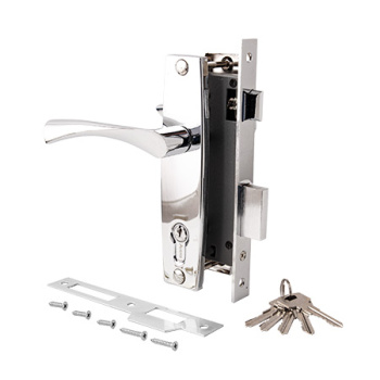 Замок врезной 80мм хром,плоский ригель 1323/70-CR Avers *1/16