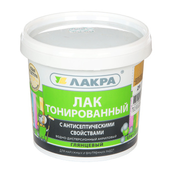 Лак акриловый для наружных и внутренних работ тонированный Дуб 0,9 кг Лакра *1/6/432