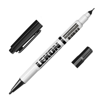 Маркер строительный перманентный 2-хсторонний черный (набор10 шт) арт.012281 LEKON DUO *1/10/300