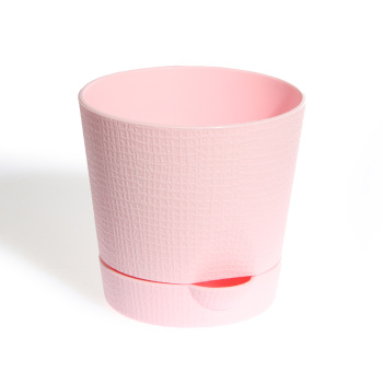 Кашпо пластм. "Le Parterre" 0,35л d верха 95мм h90мм с поддоном Розовый 201-3 (Tek.A.Tek) *1/72