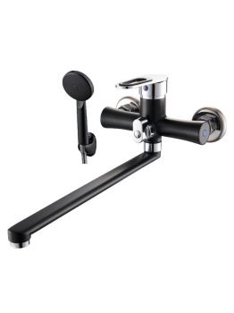 Смеситель д/ванны "Эверест" длинный излив, черный/хром B22-274F *1/10 Смеситель д/ванны "Эверест" длинный излив, черный/хром B22-274F *1/10