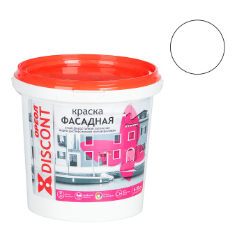 Краска акриловая 1.5 кг фасадная ДИСКОНТ ОРЕОЛ
