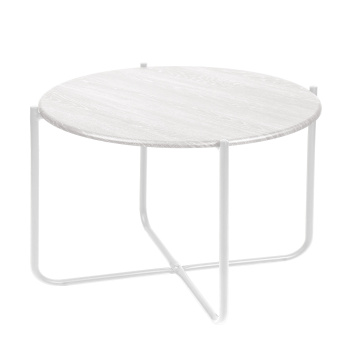 Столик журнальный ДУБ ДЫМЧАТЫЙ+каркас белый Haushalt HHST2/2*1