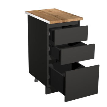 Шкаф напольный 400х850х600 мм BROZEX-WOOD Next, с тремя ящиками, графит