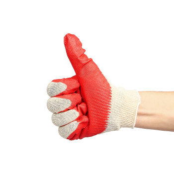 Перчатки ХБ с латекс один облив 13кл 4нит 40гр белкрас (арт.517Р)