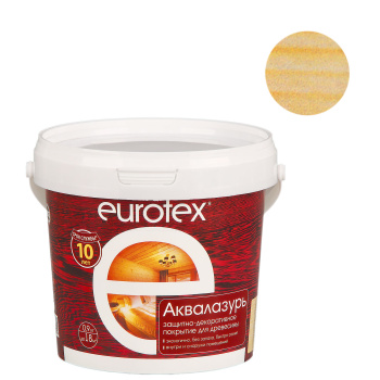 Защитно-декоративное покрытие 0.9 кг для древесины Eurotex Аквалазурь, акриловое, бесцветный