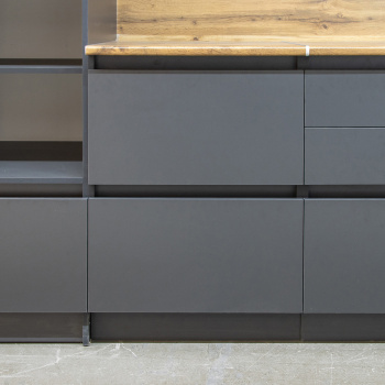 Шкаф напольный 600х850х600 мм BROZEX-WOOD Next, с двумя ящиками, графит