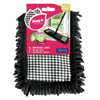 Насадка сменная д/мытья пола д/швабры"Флеттер" микрофибра "лапша" "Пепита" 081312 "York" *1/48